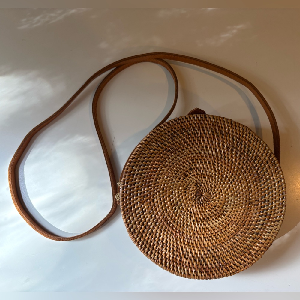 Woven Round Crossbody Bag